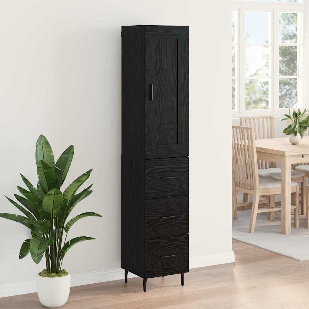 Highboard Crni hrast 34,5 x 34 x 180 cm Konstruirano drvo