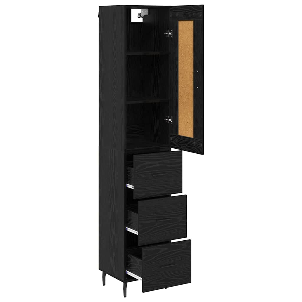 Highboard Crni hrast 34,5 x 34 x 180 cm Konstruirano drvo