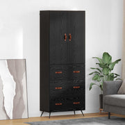 Highboard Crni hrast 69,5 x 34 x 180 cm Konstruirano drvo