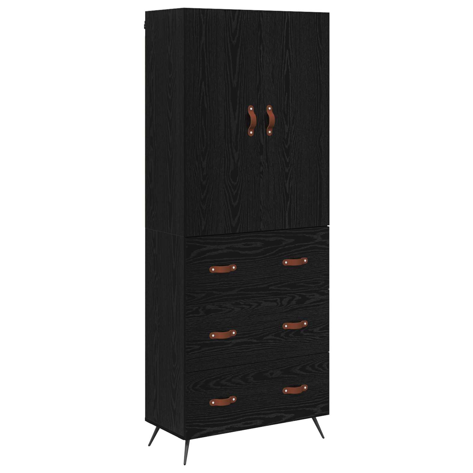 Highboard Crni hrast 69,5 x 34 x 180 cm Konstruirano drvo