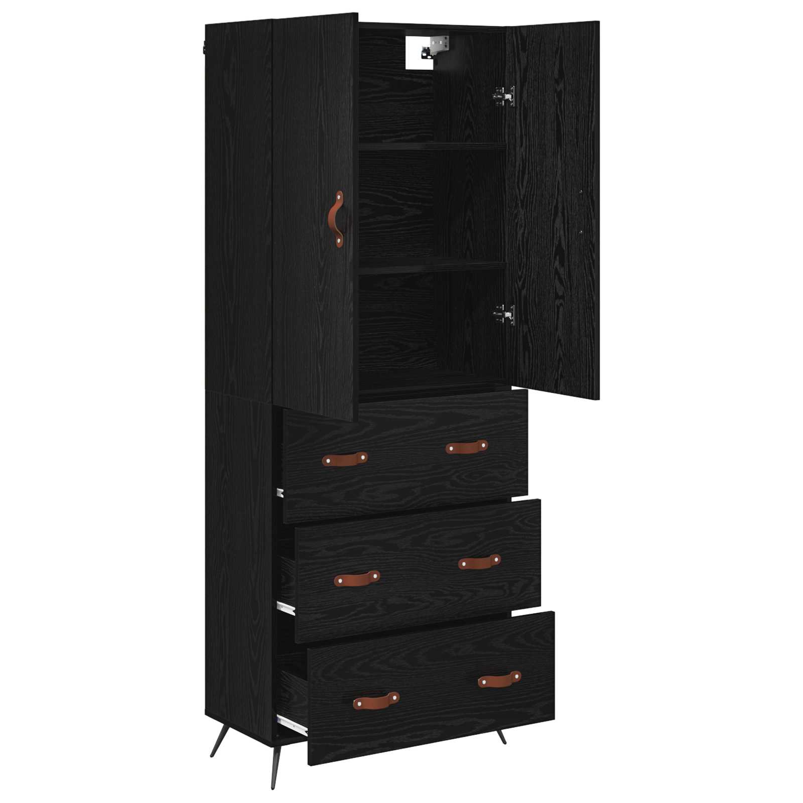 Highboard Crni hrast 69,5 x 34 x 180 cm Konstruirano drvo