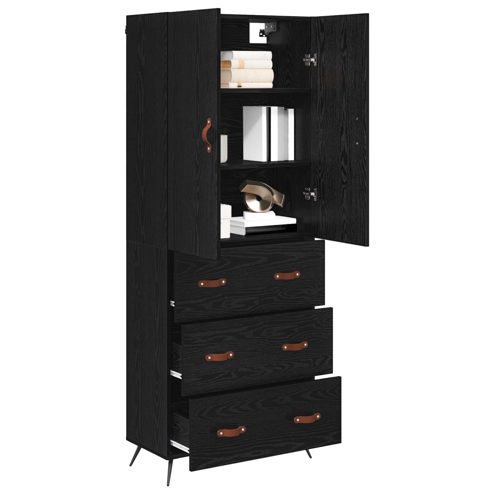Highboard Crni hrast 69,5 x 34 x 180 cm Konstruirano drvo