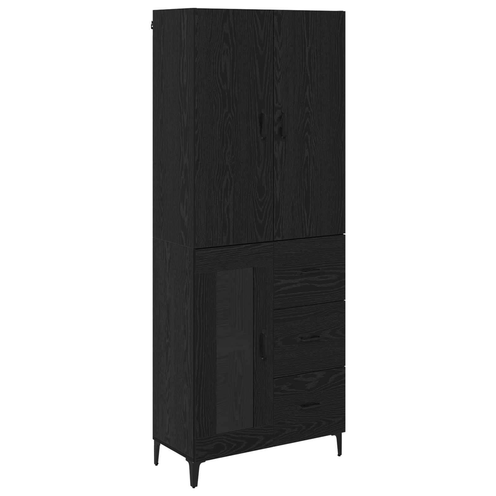 Highboard Crni hrast 69,5 x 34 x 180 cm Konstruirano drvo
