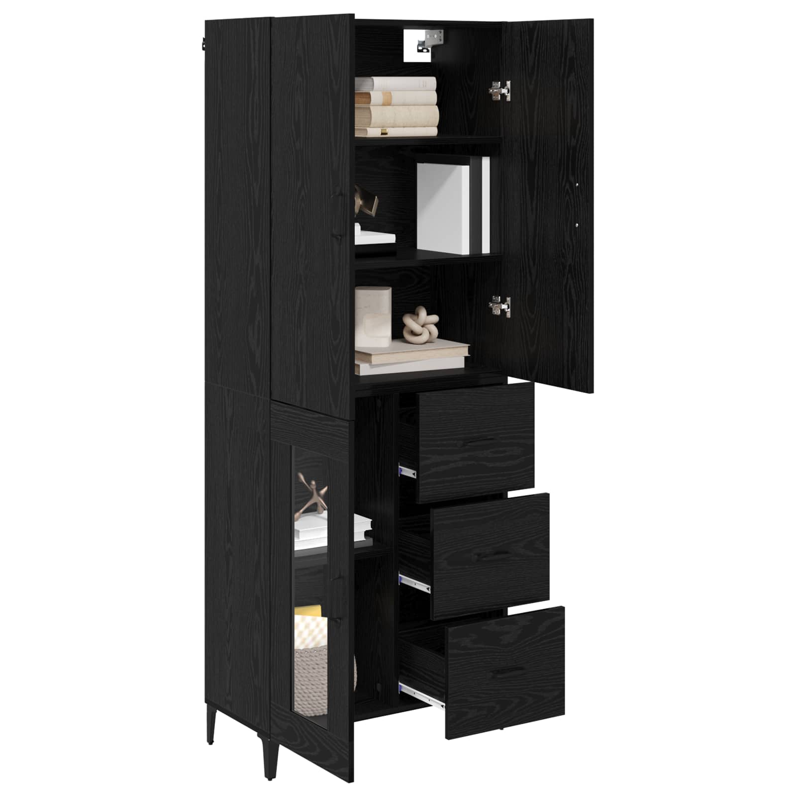 Highboard Crni hrast 69,5 x 34 x 180 cm Konstruirano drvo