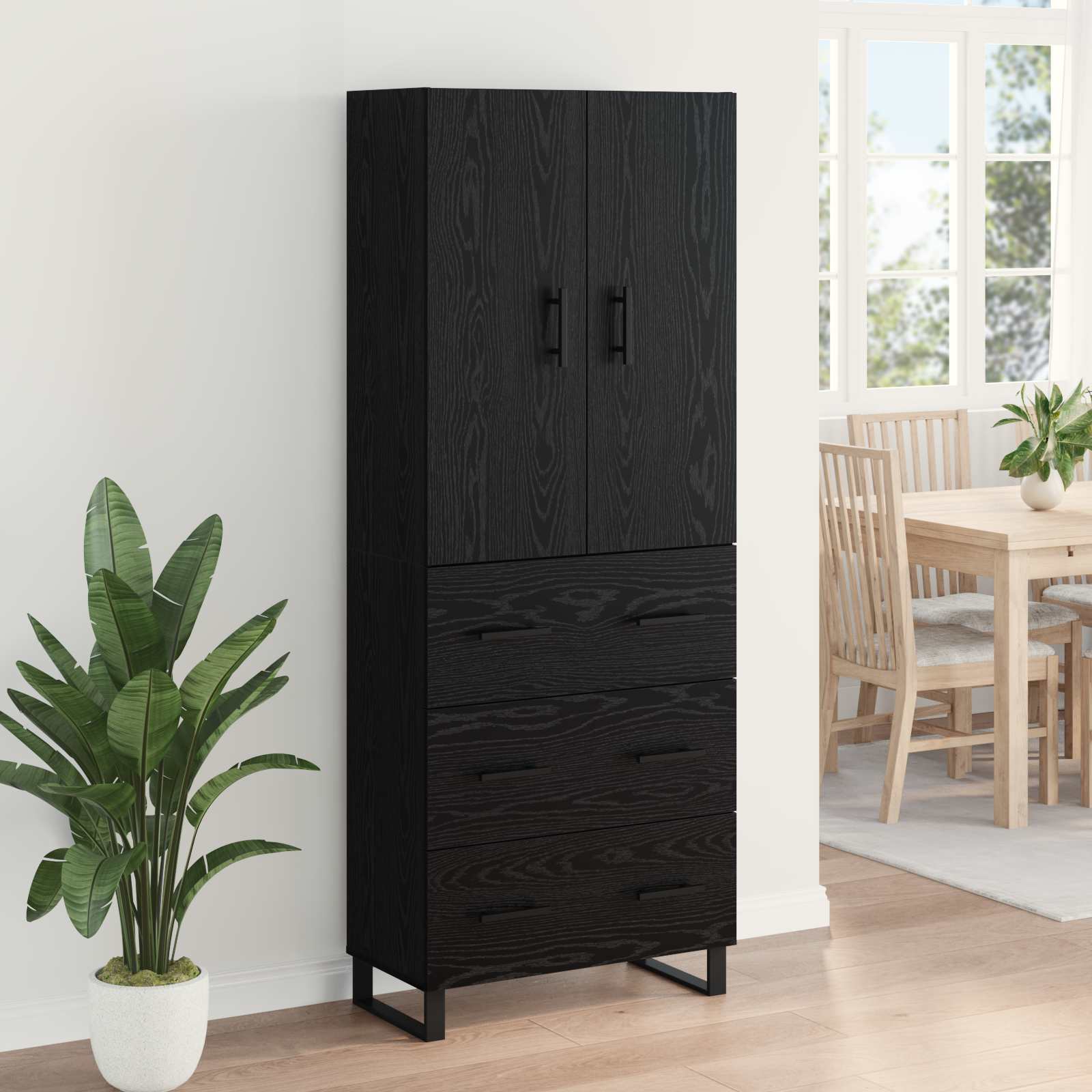 Highboard 2 kom. Crni hrast 69,5 x 34 x 180 cm
