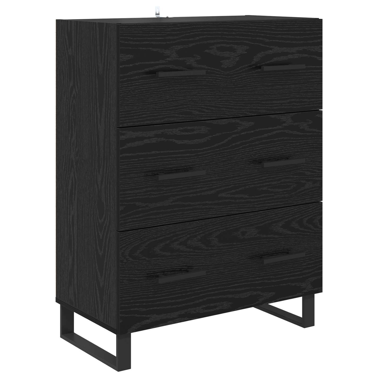 Highboard s ladicama 2 pcs Crni hrast 69,5 x 34 x 180 cm