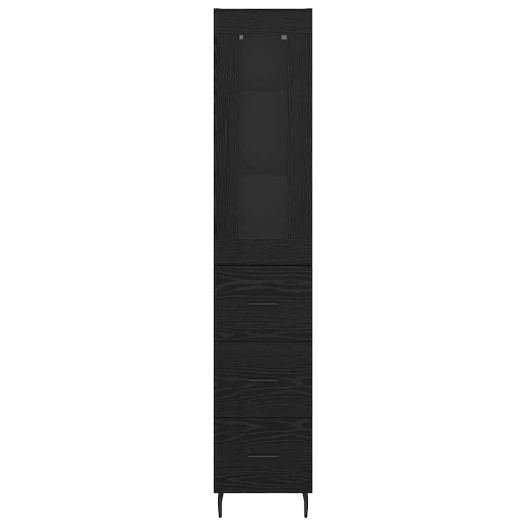 Highboard Crni hrast 34,5 x 34 x 180 cm Konstruirano drvo
