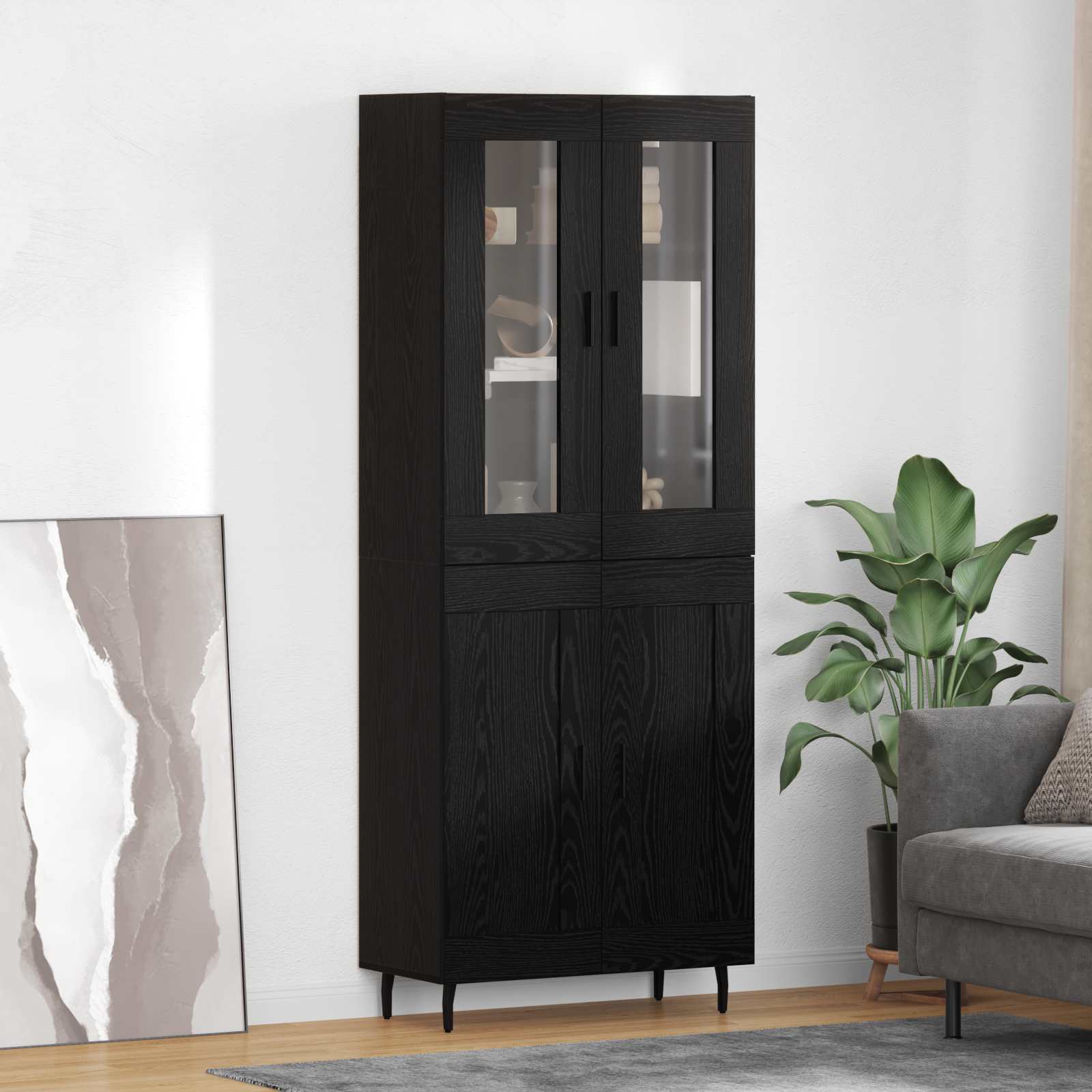 Highboard 2 kom. Crni hrast 69,5 x 34 x 180 cm