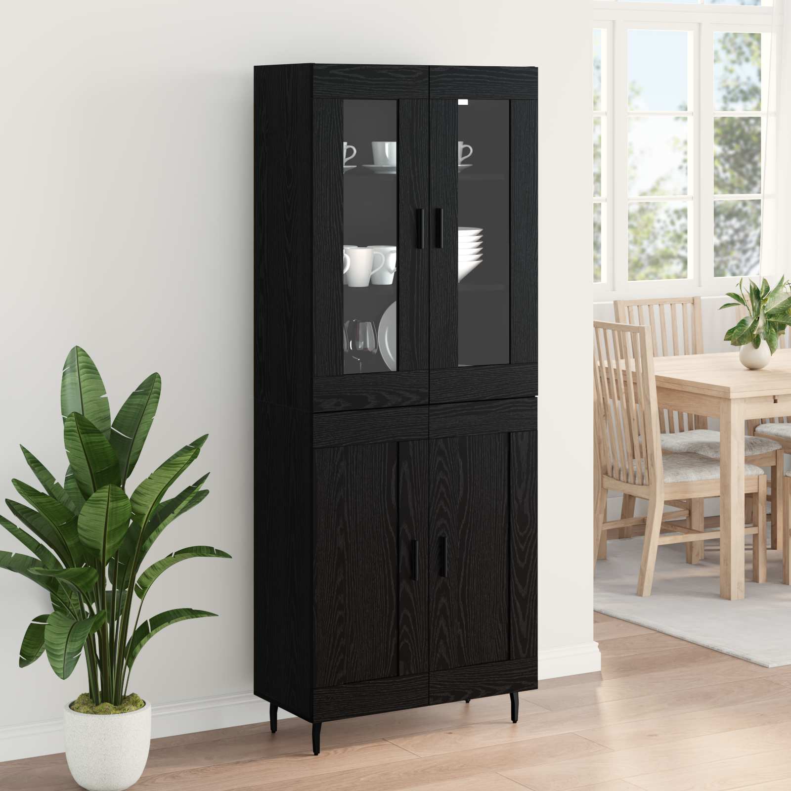 Highboard 2 kom. Crni hrast 69,5 x 34 x 180 cm