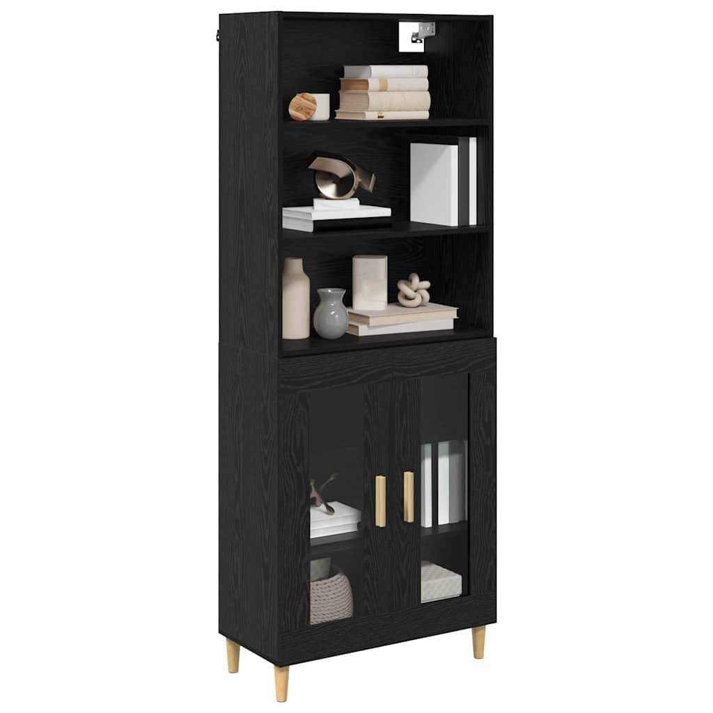 Highboard Crni hrast 69,5 x 32,5 x 180 cm Konstruirano drvo