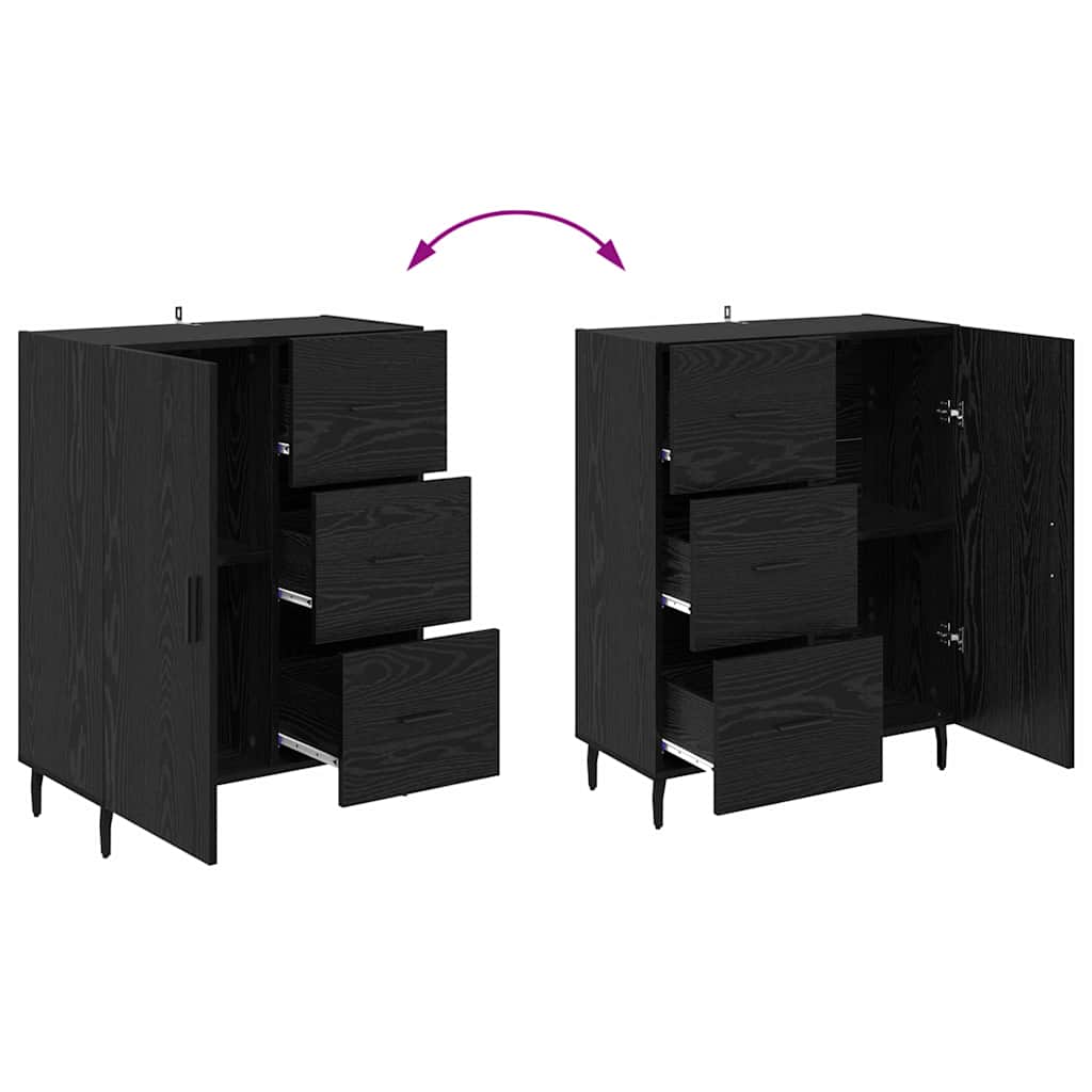 Highboard s ladicama Crni hrast 69,5 x 34 x 180 cm