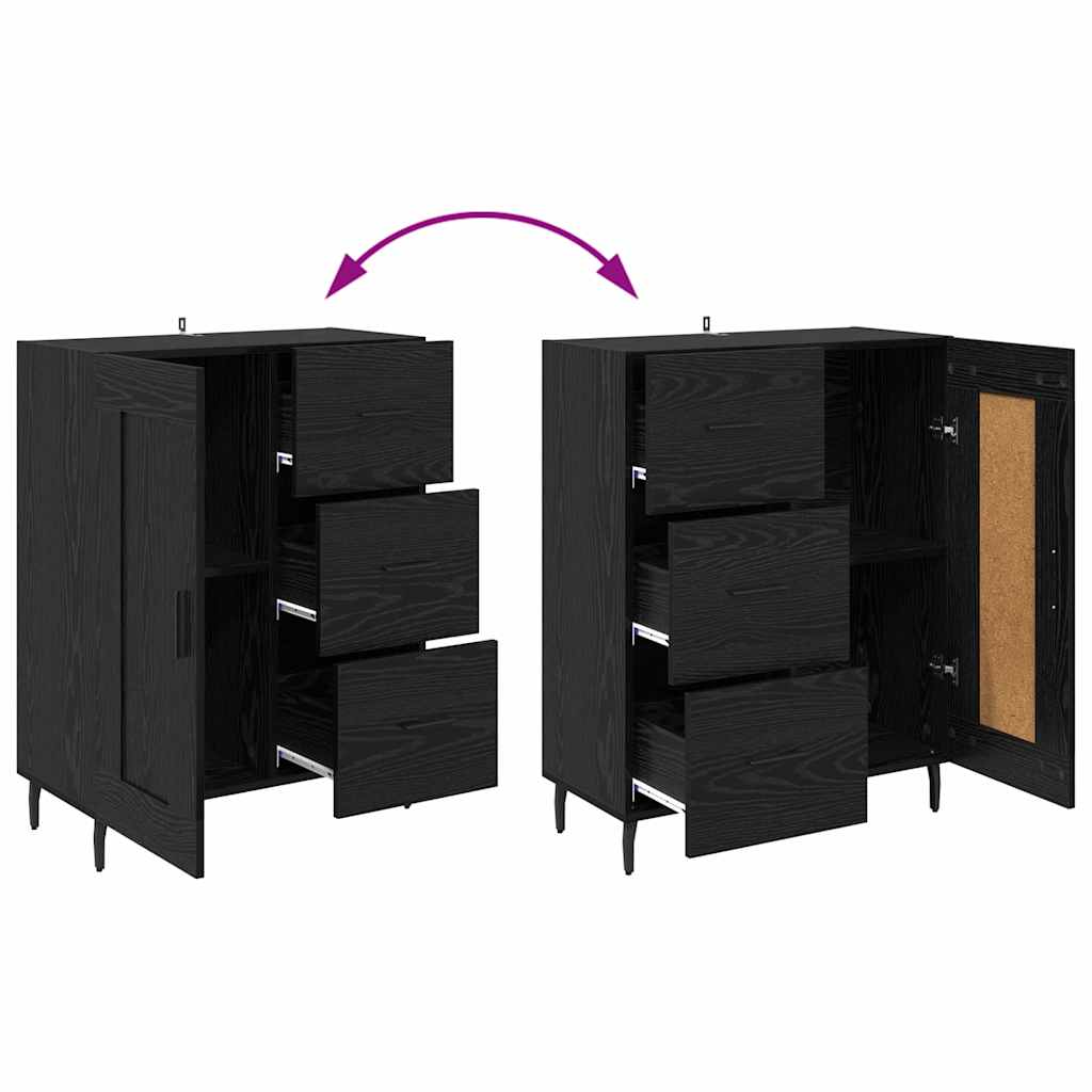Highboard 2 pcs Crni hrast 69,5 x 34 x 180 cm Konstruirano drvo