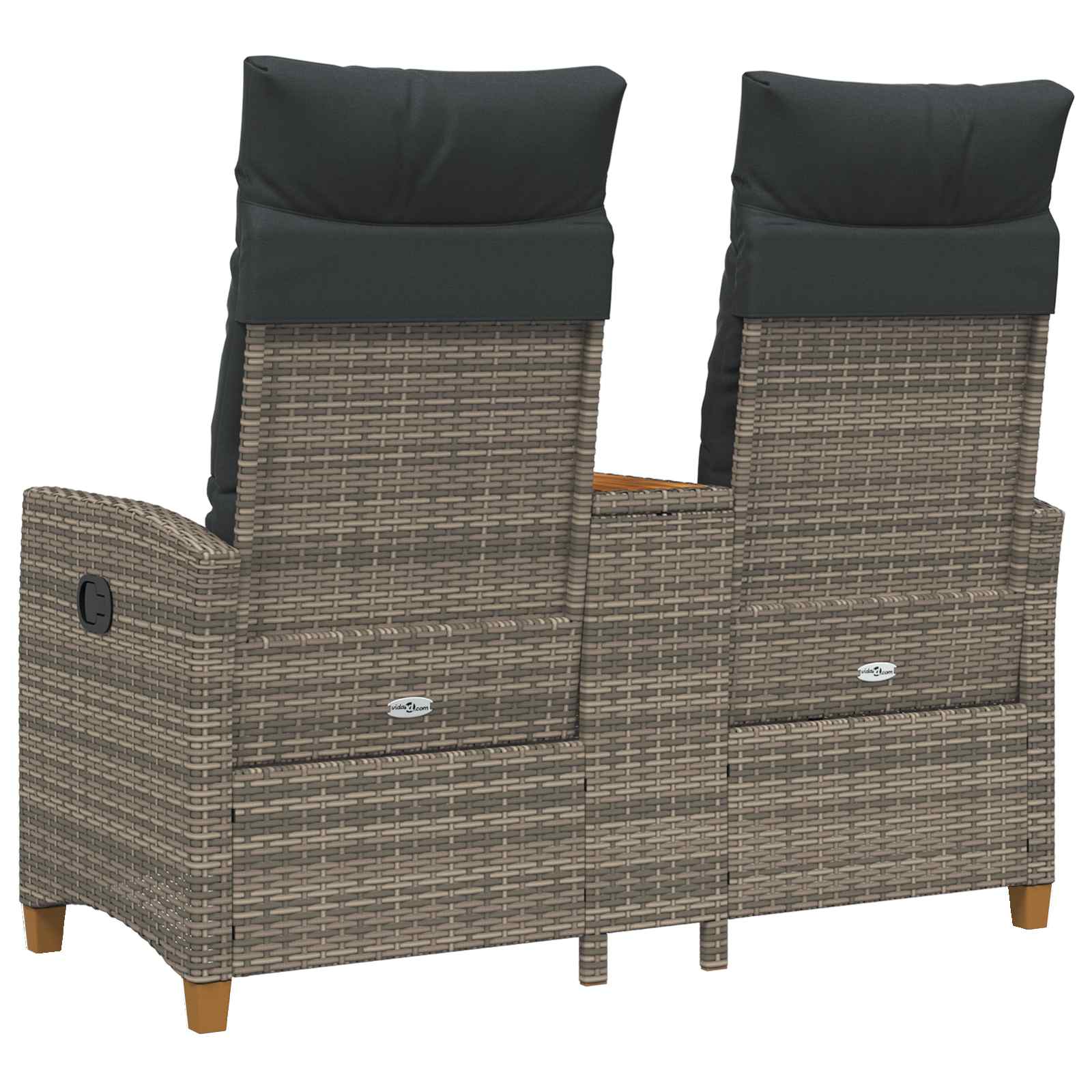Rekreativna klupa s stolom Siva i tamno siva 126 x 65 x 112 cm