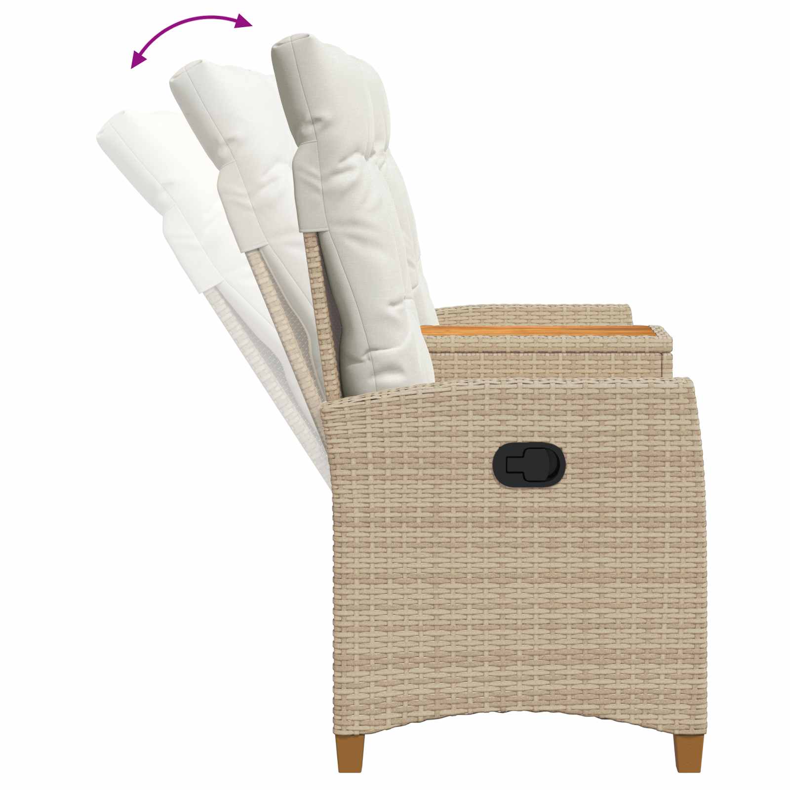 Rekreativna klupa s stolom Bež i krem bijela 126 x 65 x 112 cm