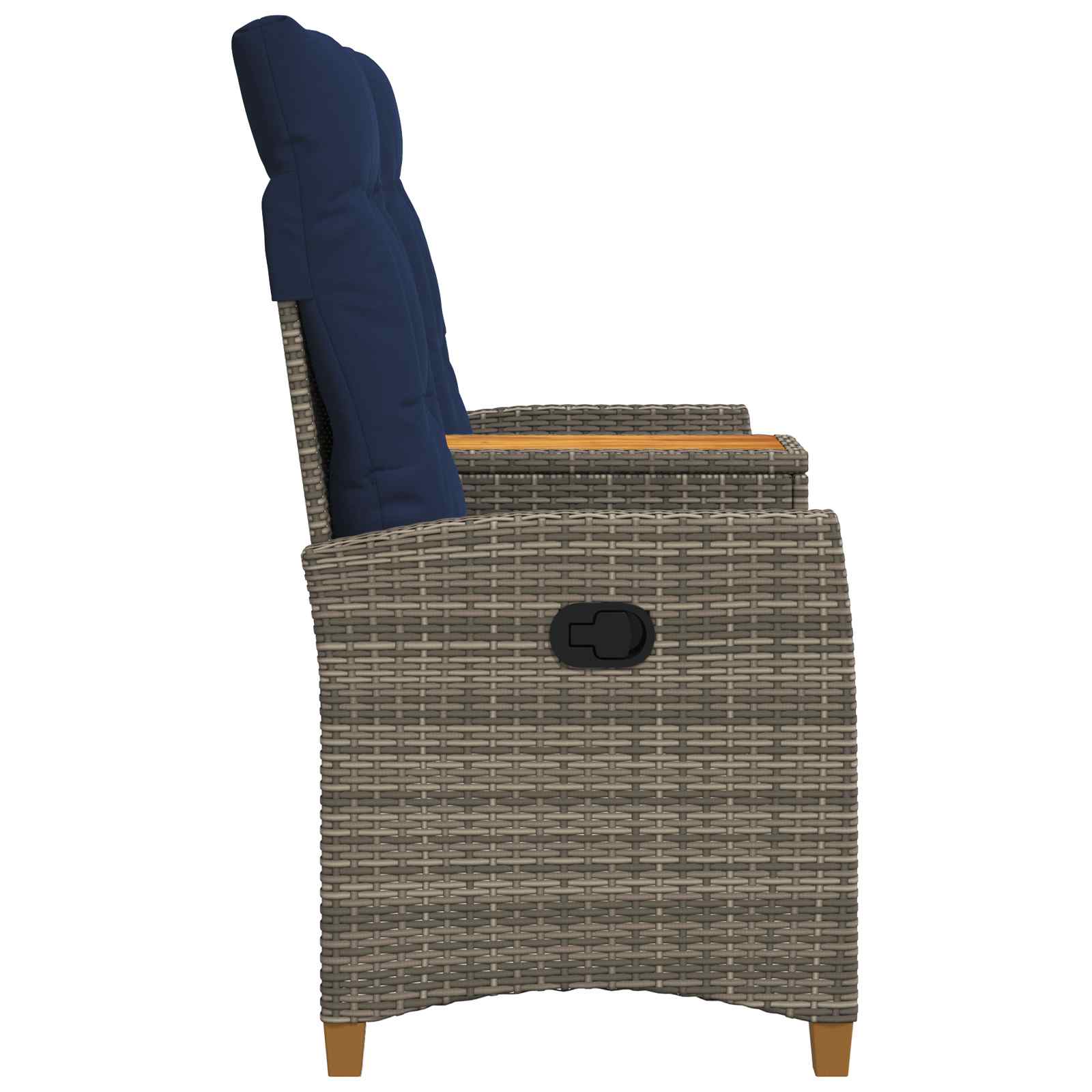 Rekreativna klupa s stolom Siva i tamnoplava 126 x 65 x 112 cm