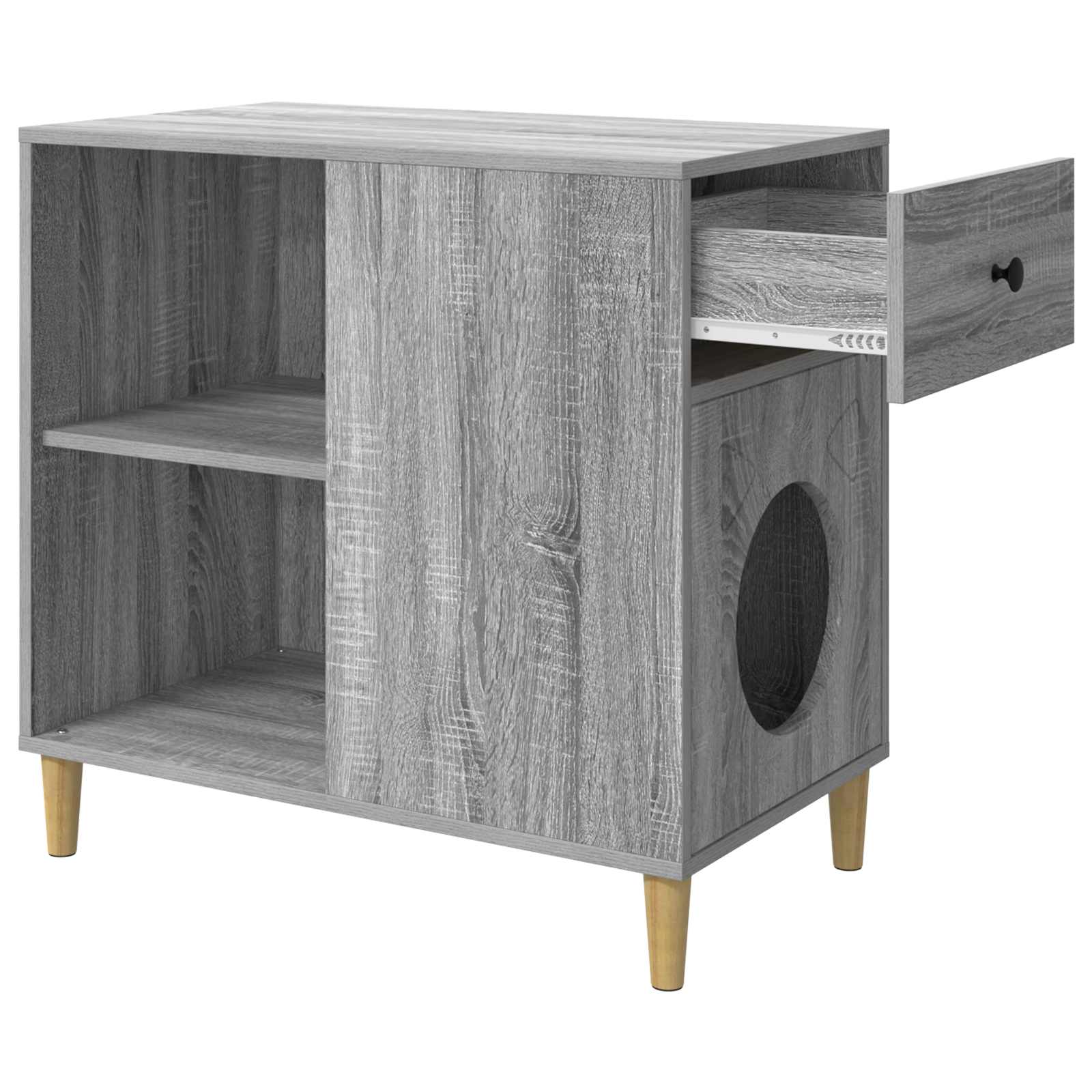 Mačja Kuća Siva Sonoma 72 x 42.5 x 70 cm Konstruirano drvo