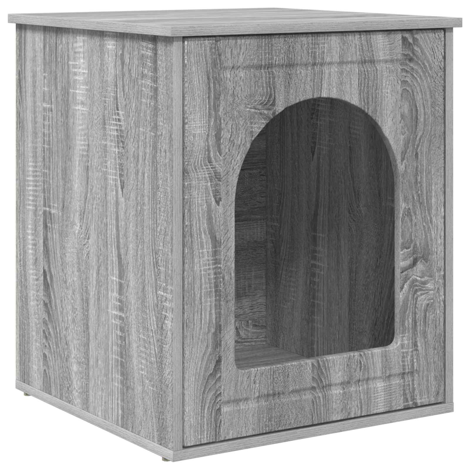 Mačja Kuća Siva Sonoma 53 x 52 x 62 cm Konstruirano drvo