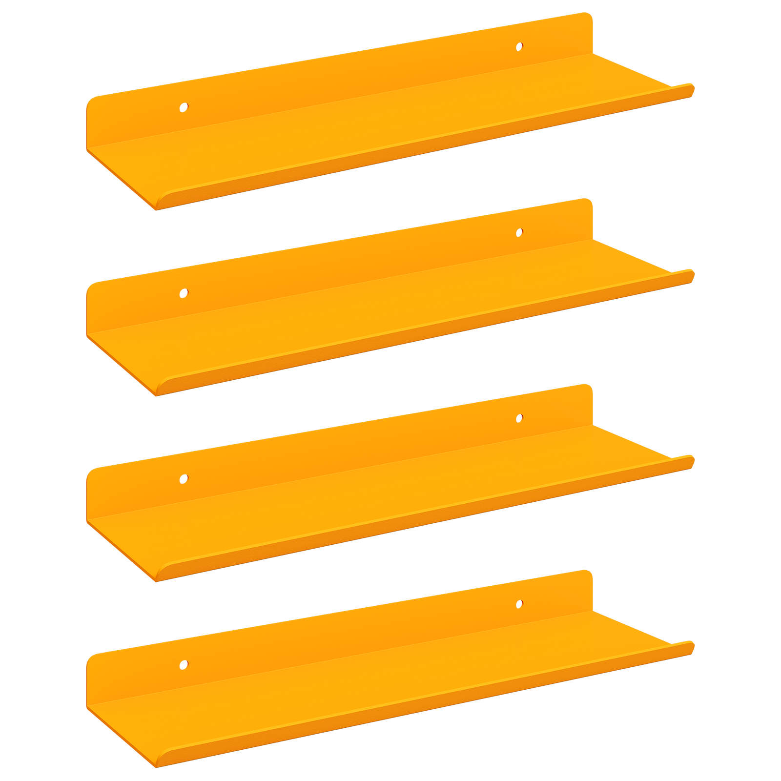 Lebdeća polica Zidne 4 pcs Žuta 30 x 9 x 2,5 cm Čelik