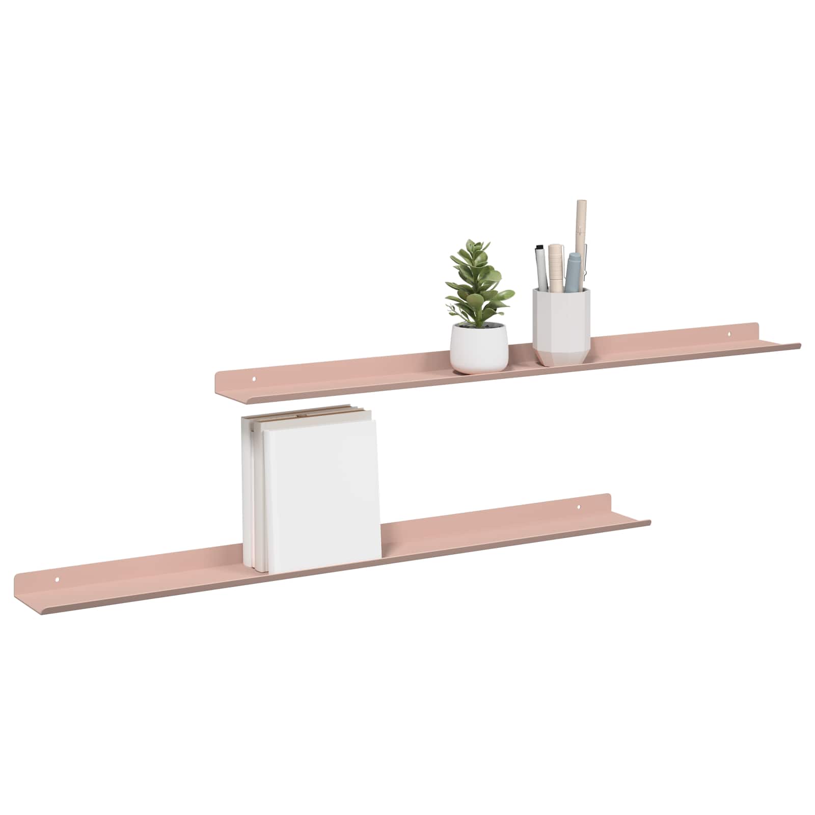 Lebdeća polica Zidna montaža 2 pcs Ružičasta 80 x 9 x 2,5 cm