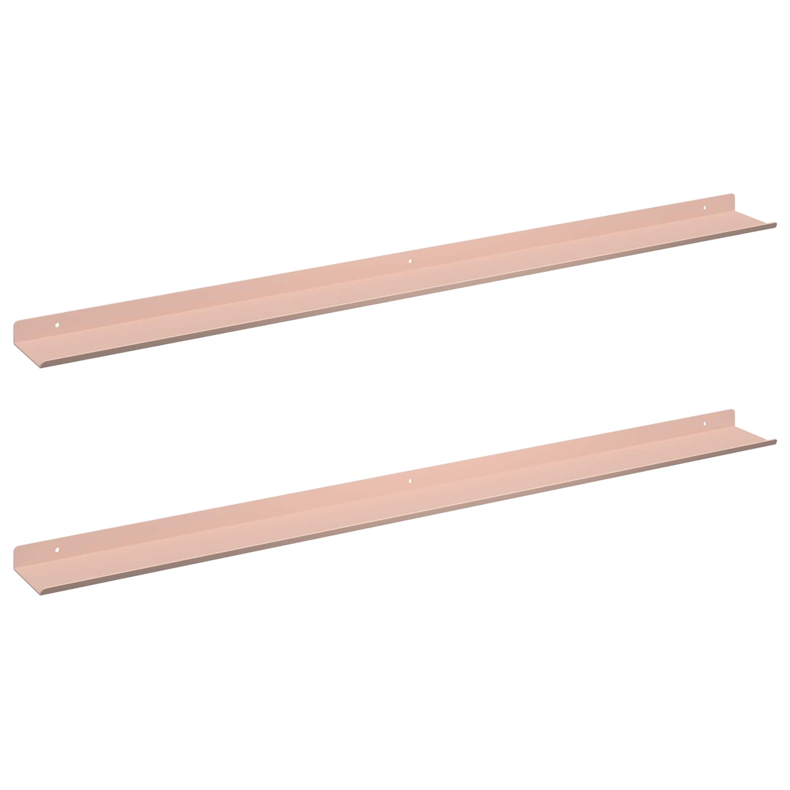 Lebdeća polica Zidne 2 pcs Ružičasta 100 x 9 x 2,5 cm Čelik