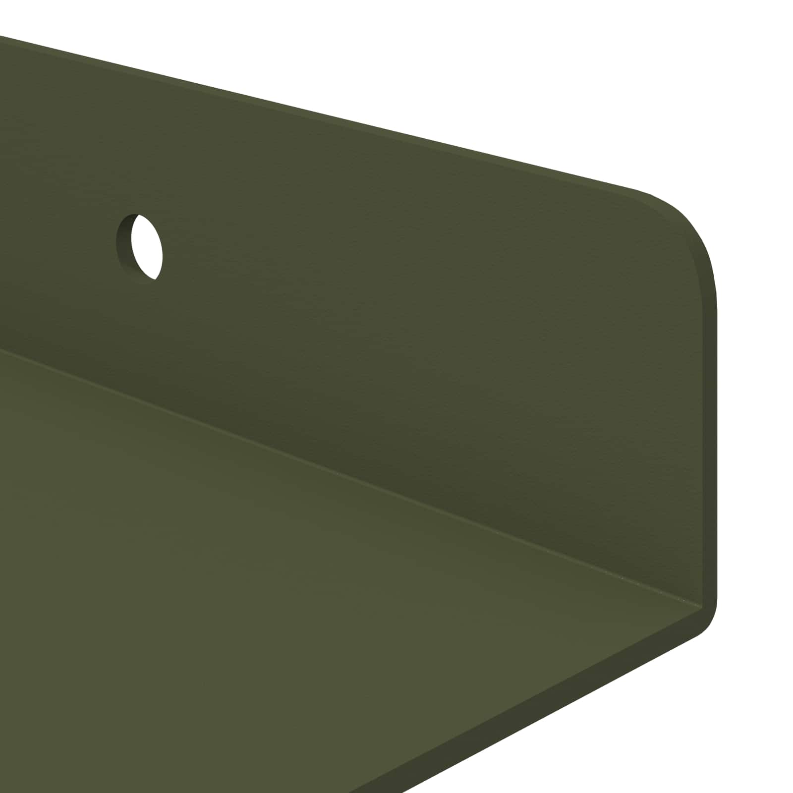 Lebdeća polica 2 pcs Maslinasto zelena 100 x 9 x 2,5 cm Čelik