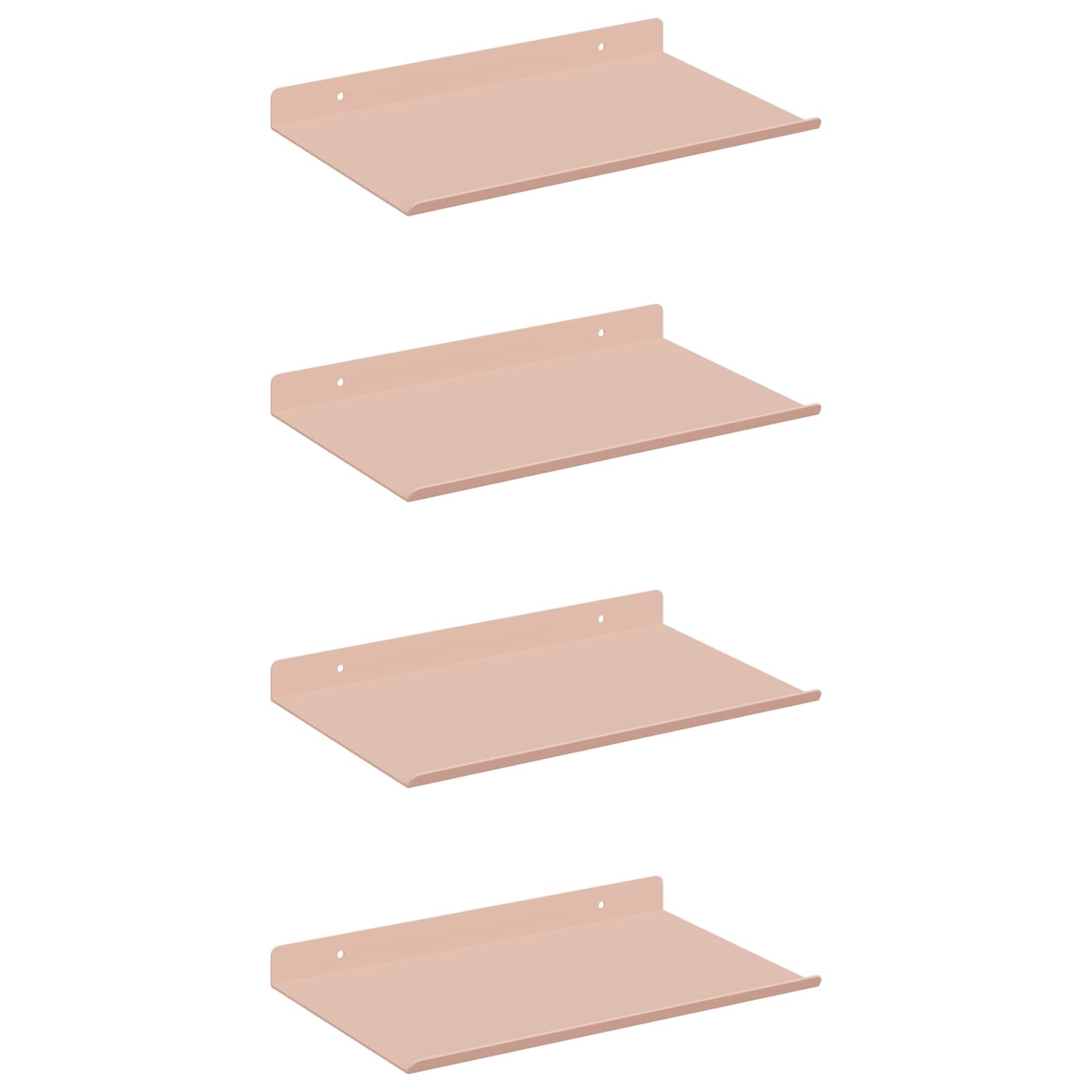 Lebdeća polica Zidne 4 pcs Ružičasta 30 x 18 x 2,5 cm Čelik