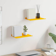 Lebdeća polica Zidne 2 pcs Žuta 30 x 18 x 2,5 cm Čelik