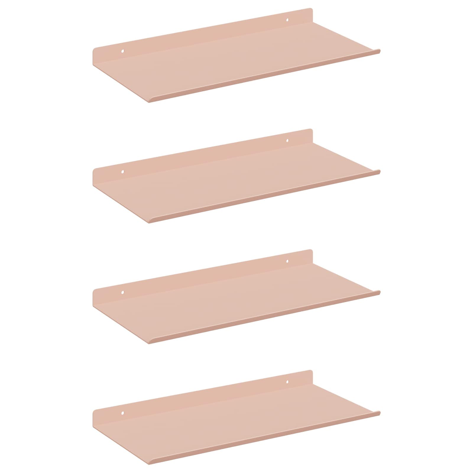 Lebdeća polica Zidne 4 pcs Ružičasta 40 x 18 x 2,5 cm Čelik