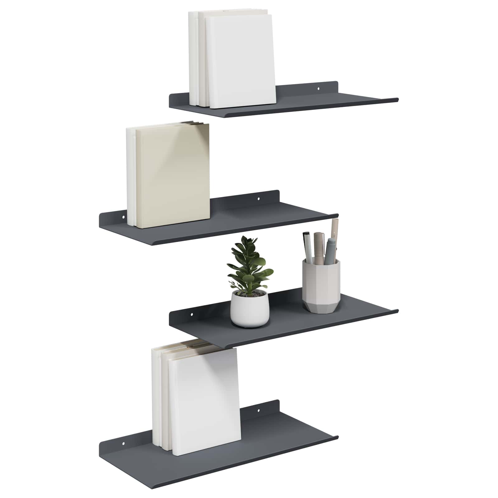 Lebdeća polica Zidne 4 pcs Antracit 40 x 18 x 2,5 cm Čelik