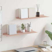 Lebdeća polica Zidne 2 pcs Ružičasta 60 x 18 x 2,5 cm Čelik