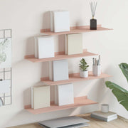 Lebdeća polica Zidne 4 pcs Ružičasta 60 x 18 x 2,5 cm Čelik