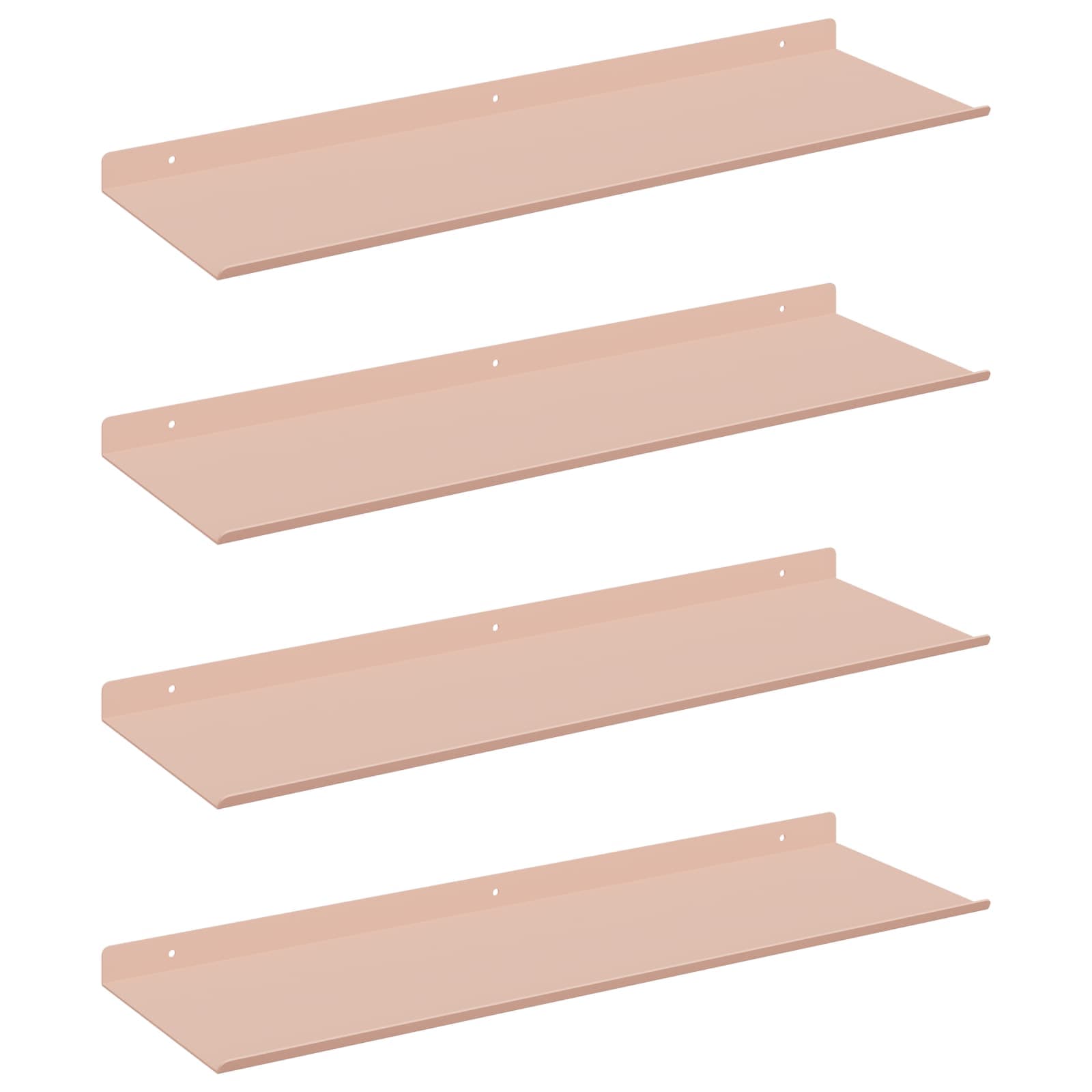 Lebdeća polica Zidne 4 pcs Ružičasta 60 x 18 x 2,5 cm Čelik