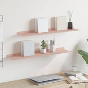 Lebdeća polica Zidne 2 pcs Ružičasta 80 x 18 x 2,5 cm Čelik