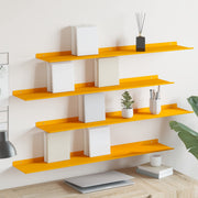 Lebdeća polica Zidne 4 pcs Žuta 100 x 18 x 2,5 cm Čelik