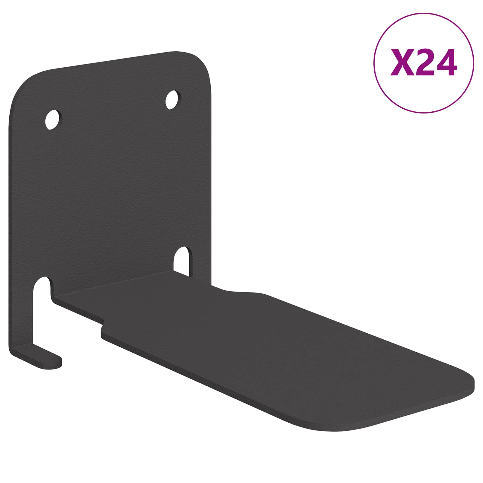 Lebdeća polica s policom Zidne 24 pcs Crna 6 x 10,8 x 6,6 cm