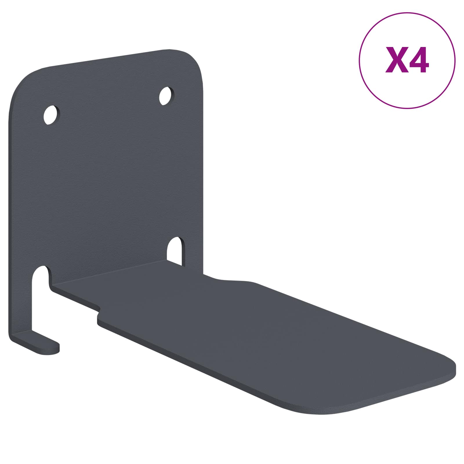 Lebdeća polica s policom Zidne 4 pcs Antracit 6 x 10,8 x 6,6 cm