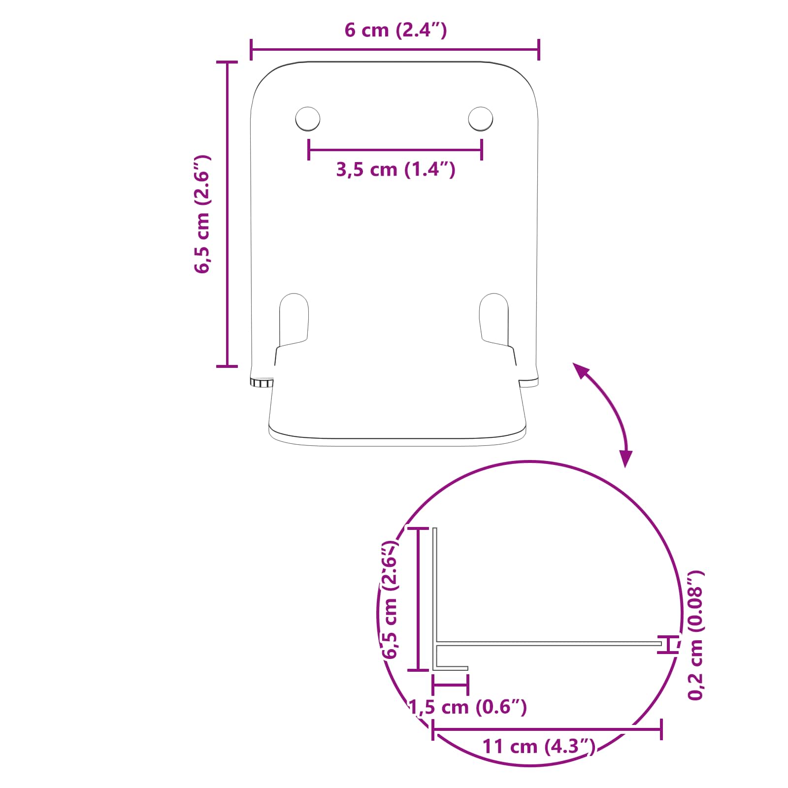 Lebdeća polica s policom Zidne 24 pcs Bijeli 6 x 10,8 x 6,6 cm