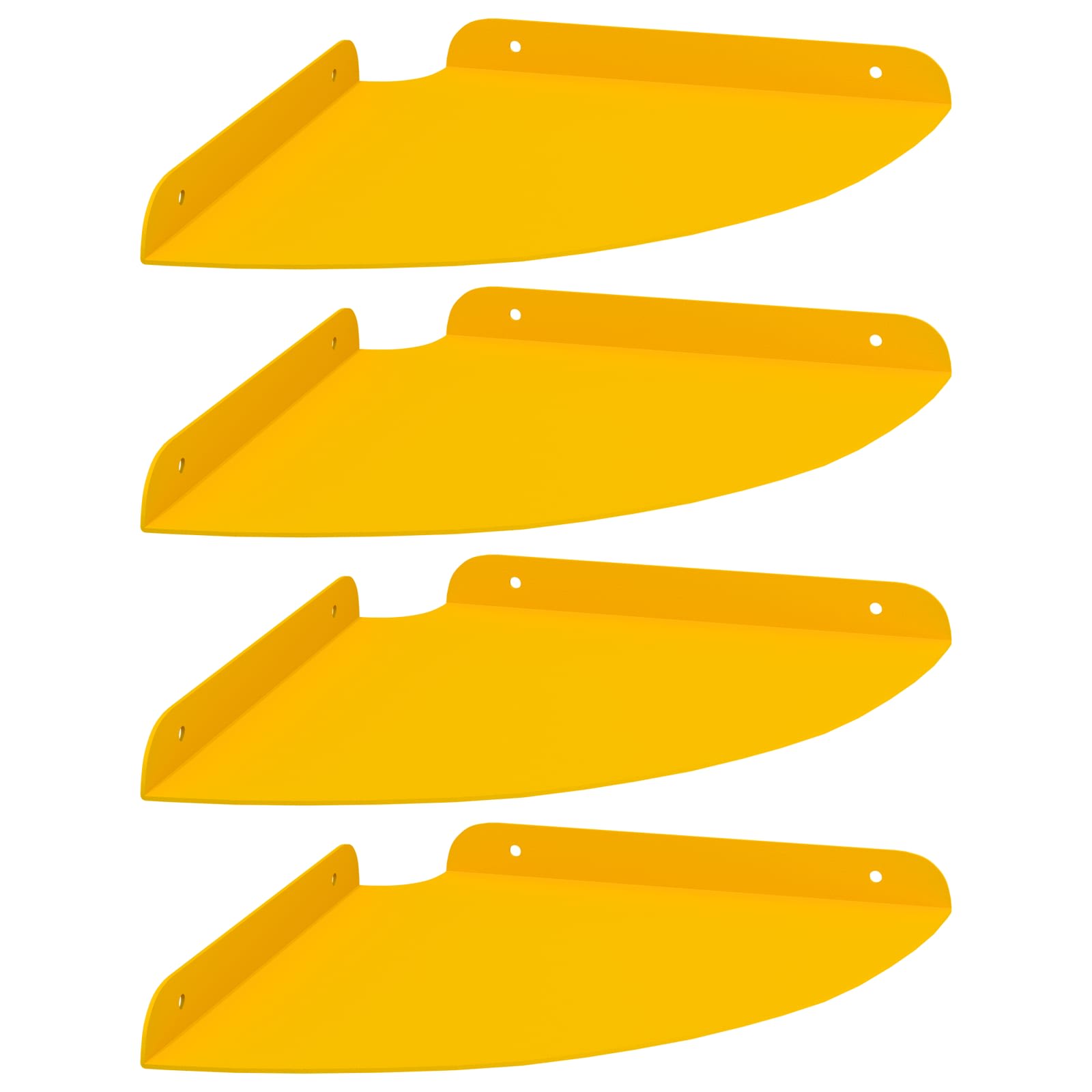 Lebdeća polica s policom s pohranom 4 pcs Žuta 24 x 24 x 2 cm