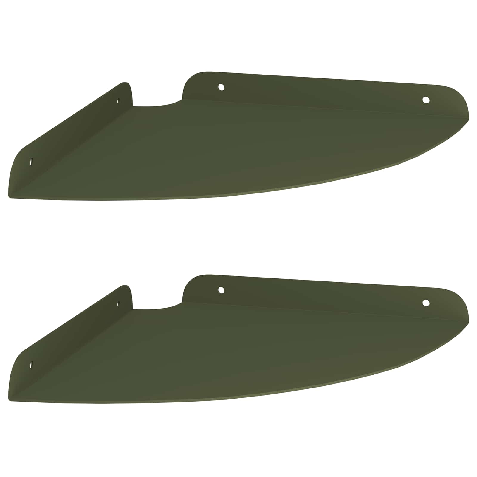 Lebdeća polica s policom 2 pcs Maslinasto zelena 24 x 24 x 2 cm
