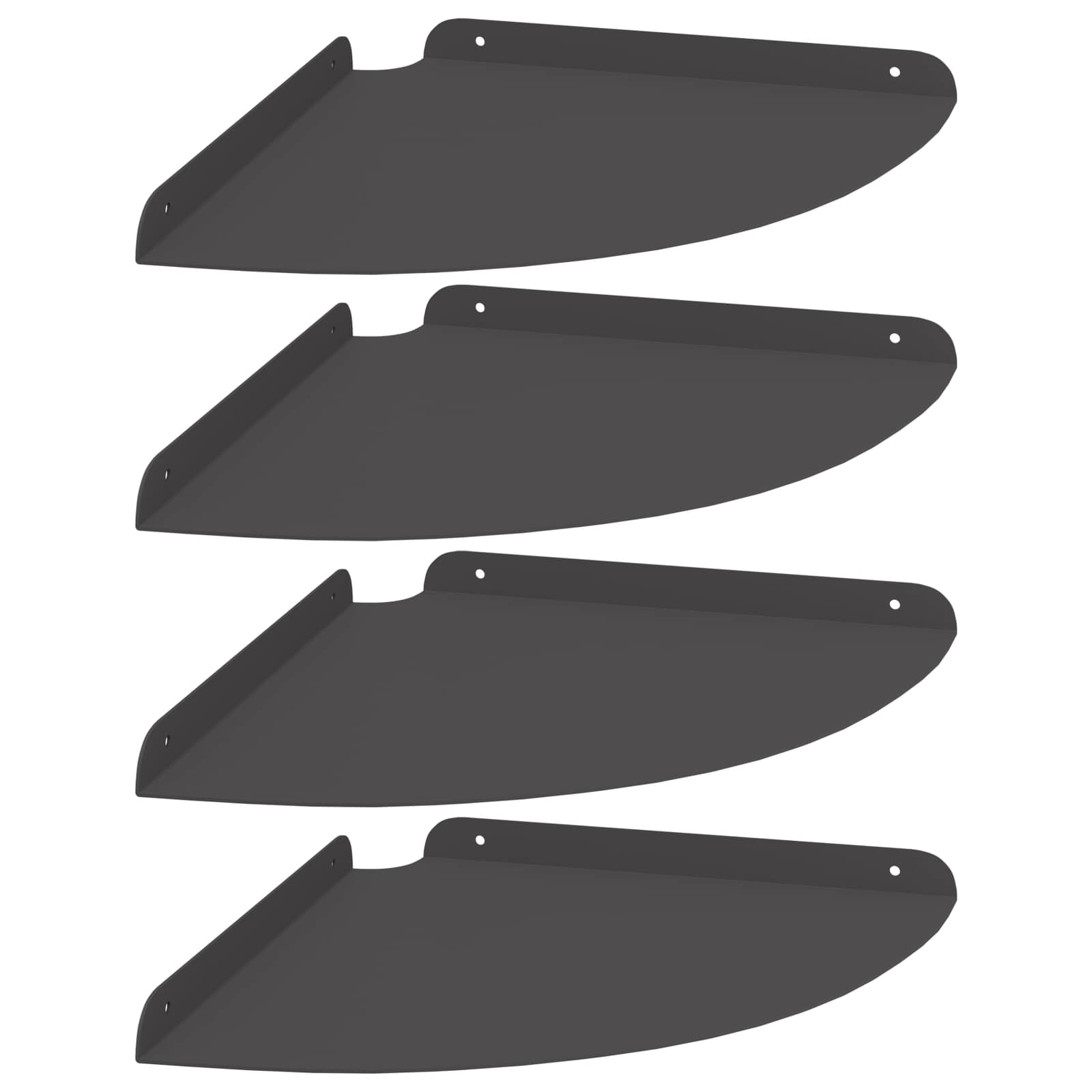 Lebdeća polica s policom s pohranom 4 pcs Crna 30 x 30 x 2 cm