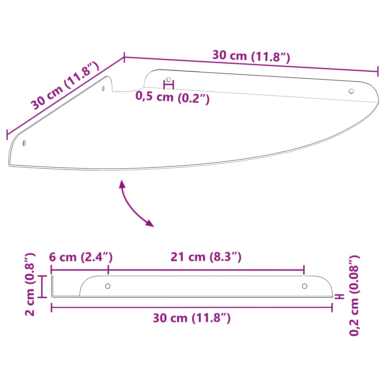 Lebdeća polica s policom s pohranom 4 pcs Crna 30 x 30 x 2 cm
