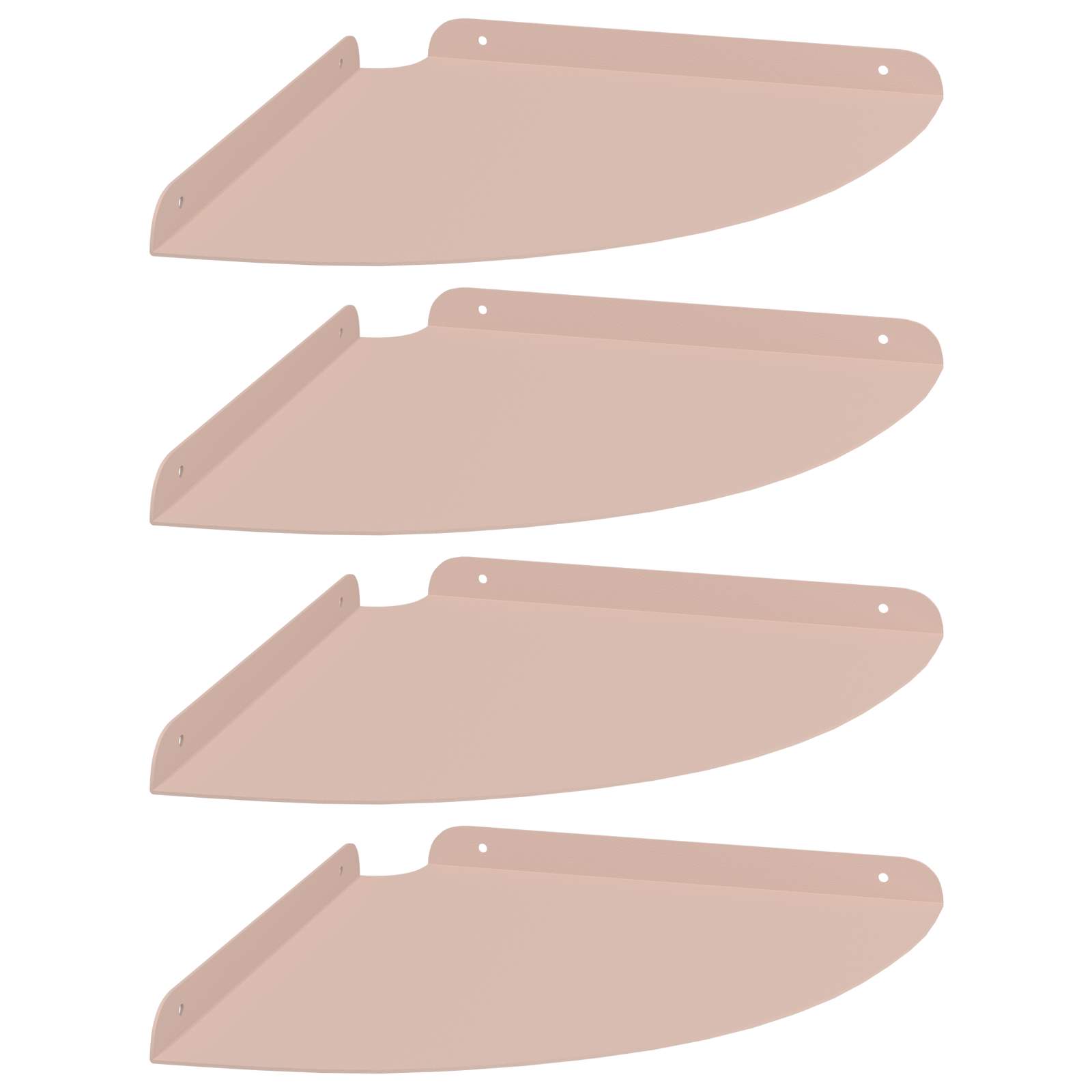 Lebdeća polica s policom 4 pcs Ružičasta 30 x 30 x 2 cm