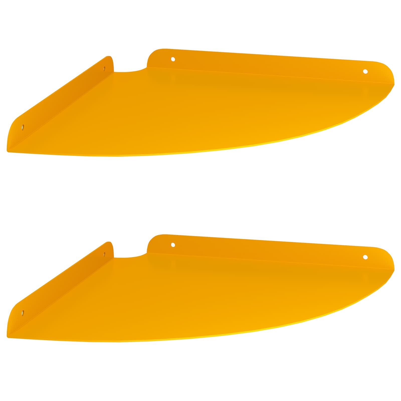 Lebdeća polica s policom s pohranom 2 pcs Žuta 30 x 30 x 2 cm