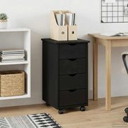 Mobilni ormar Crna 34 x 39 x 65,5 cm Čvrsto borovo drvo
