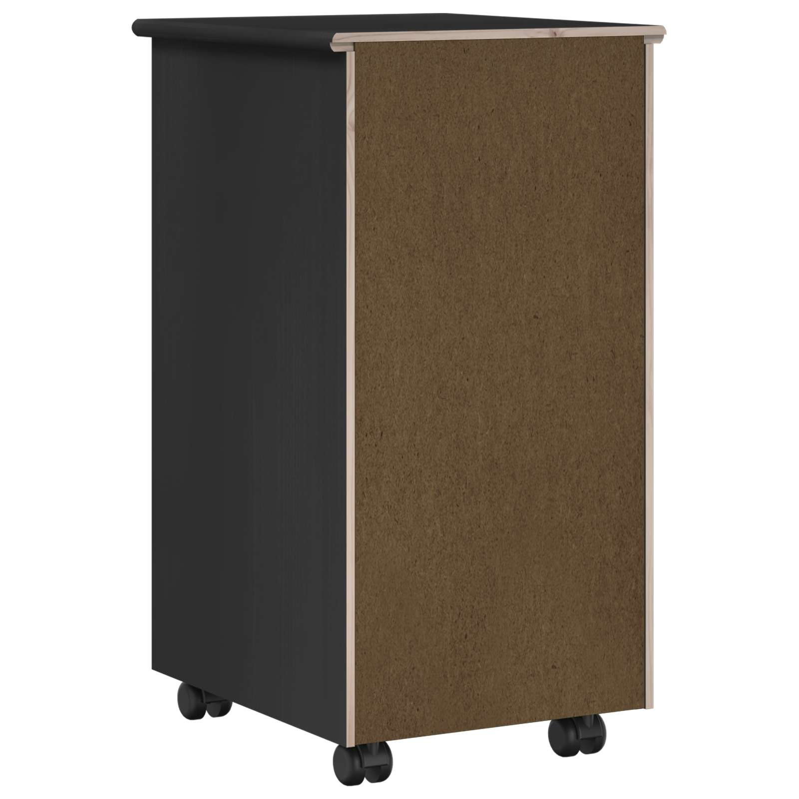 Mobilni ormar Crna 34 x 39 x 65,5 cm Čvrsto borovo drvo