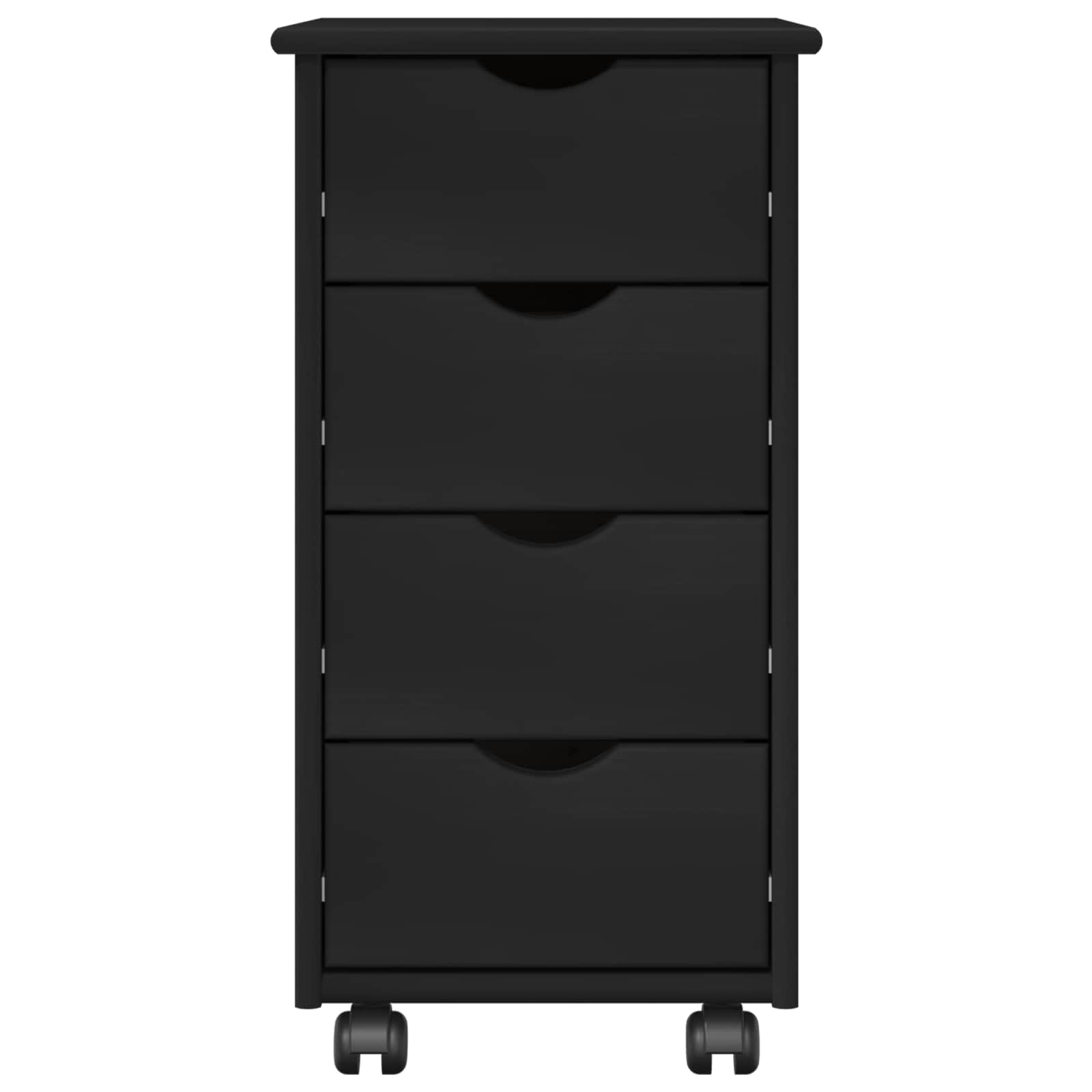 Mobilni ormar Crna 34 x 39 x 65,5 cm Čvrsto borovo drvo