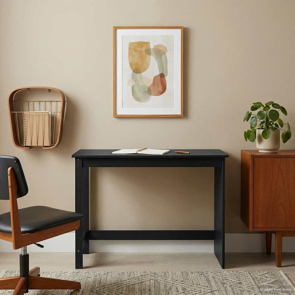 Stol Crna 112 x 50 x 75 cm Čvrsto borovo drvo