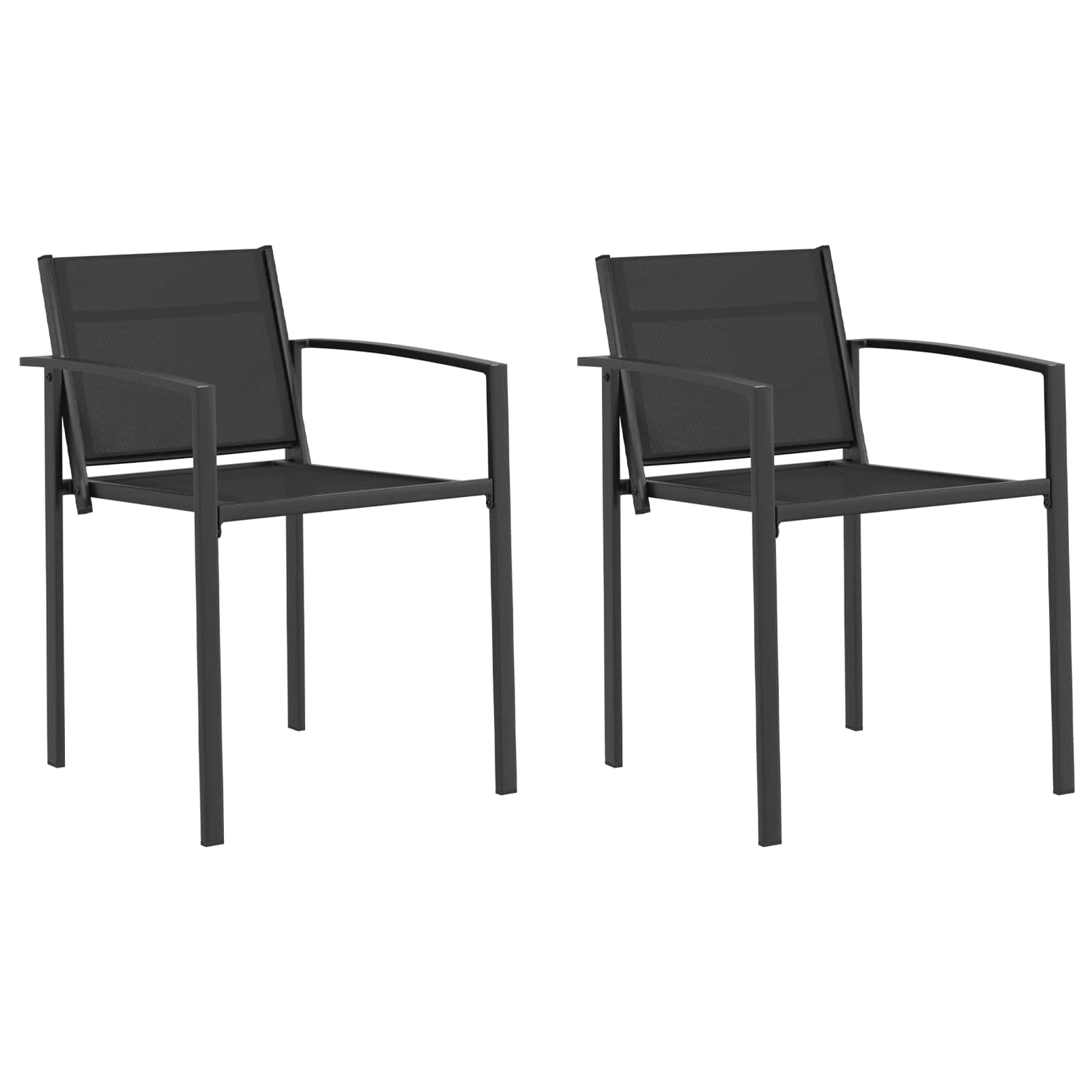 Vrtne stolice 2 pcs Crna i antracit 53,5 x 59 x 77 cm