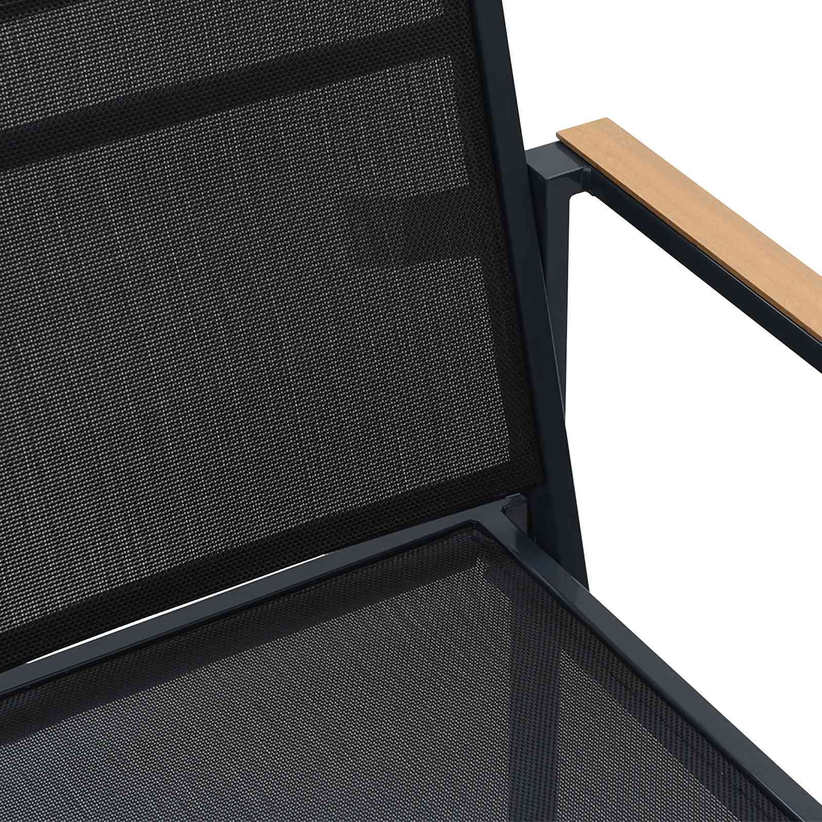 Vrtne stolice 2 pcs Crna i antracit 53,5 x 59 x 77 cm