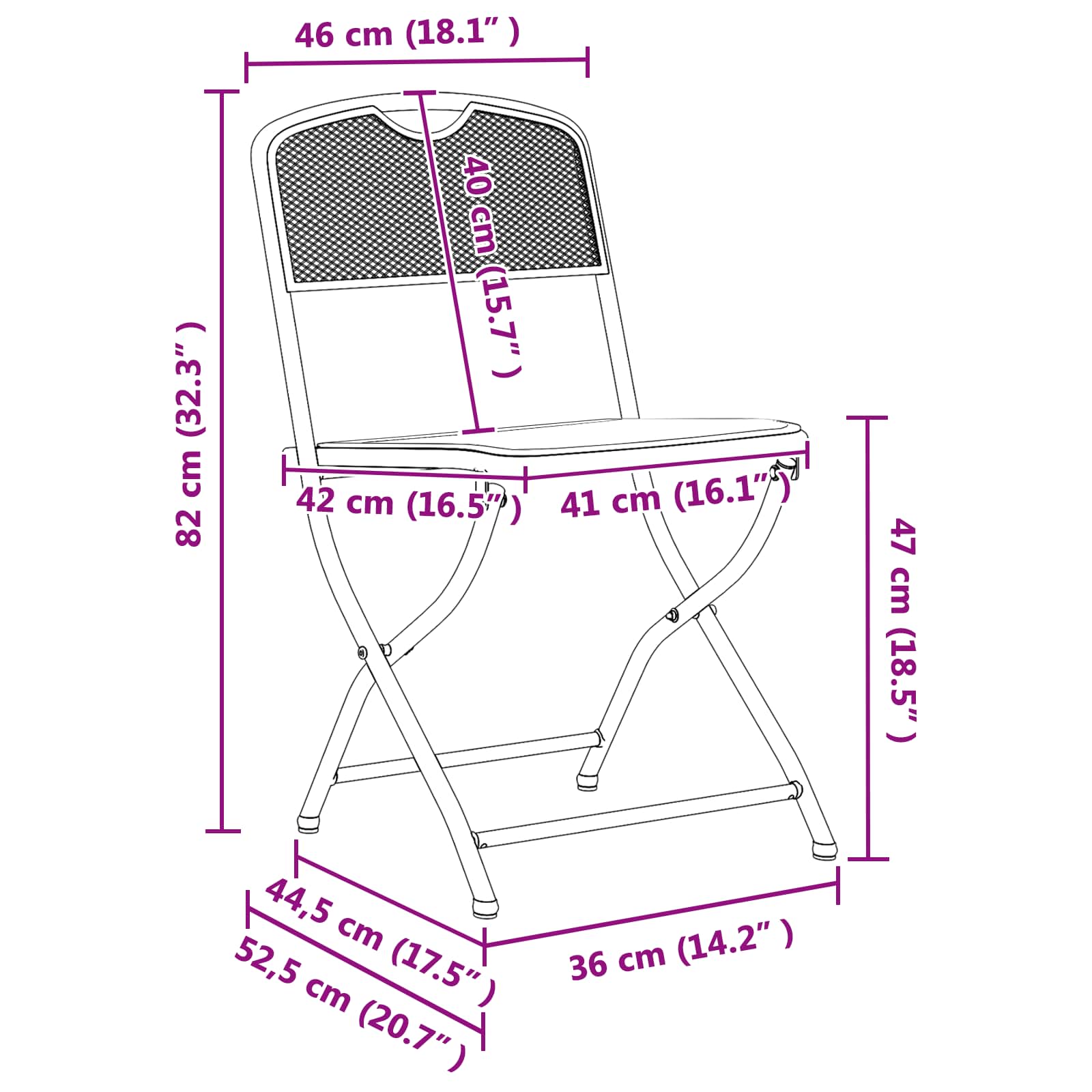Vrtne stolice 2 pcs Antracit 52,5 x 46 x 82 cm Željezo